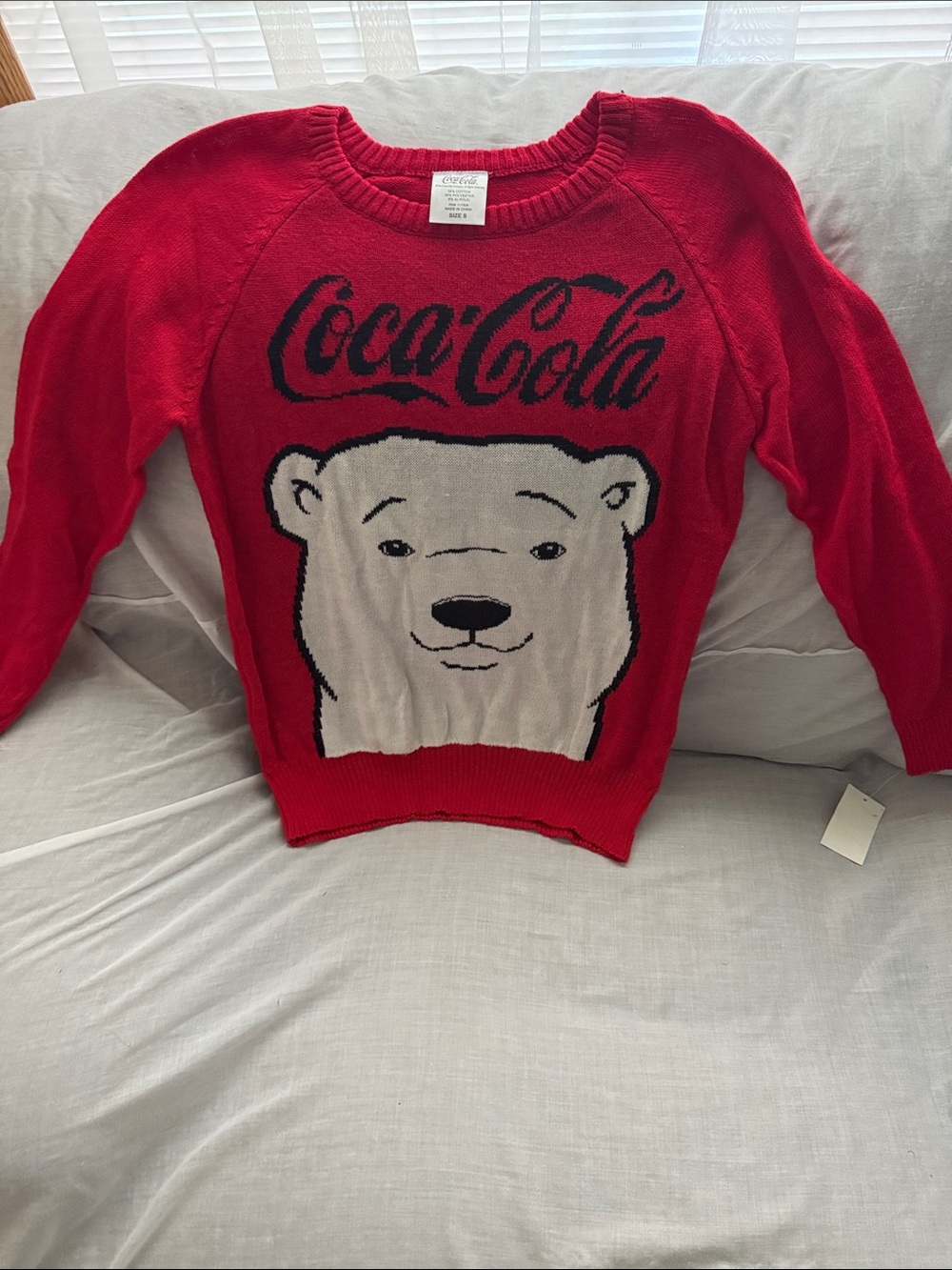 Coca Cola Red Crewneck Sweater with Polar Bear. Size small